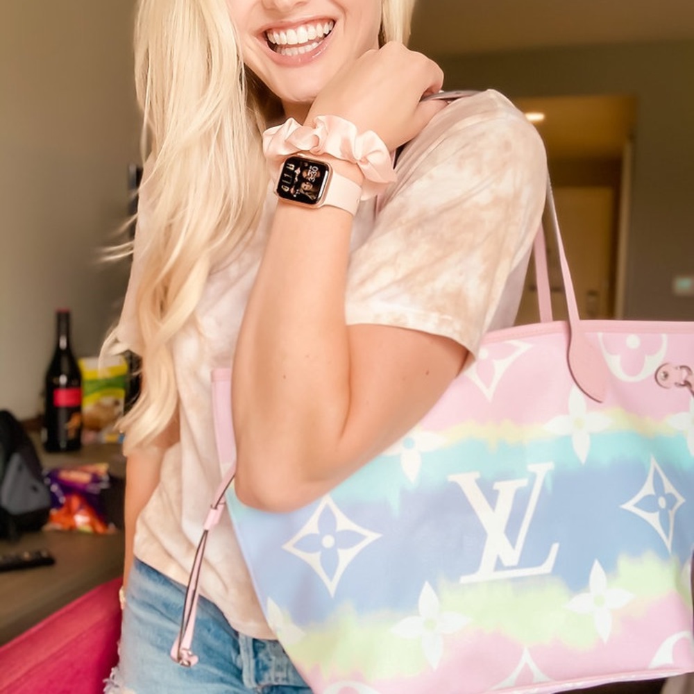 Louis Vuitton Pink and Blue Tote Bag